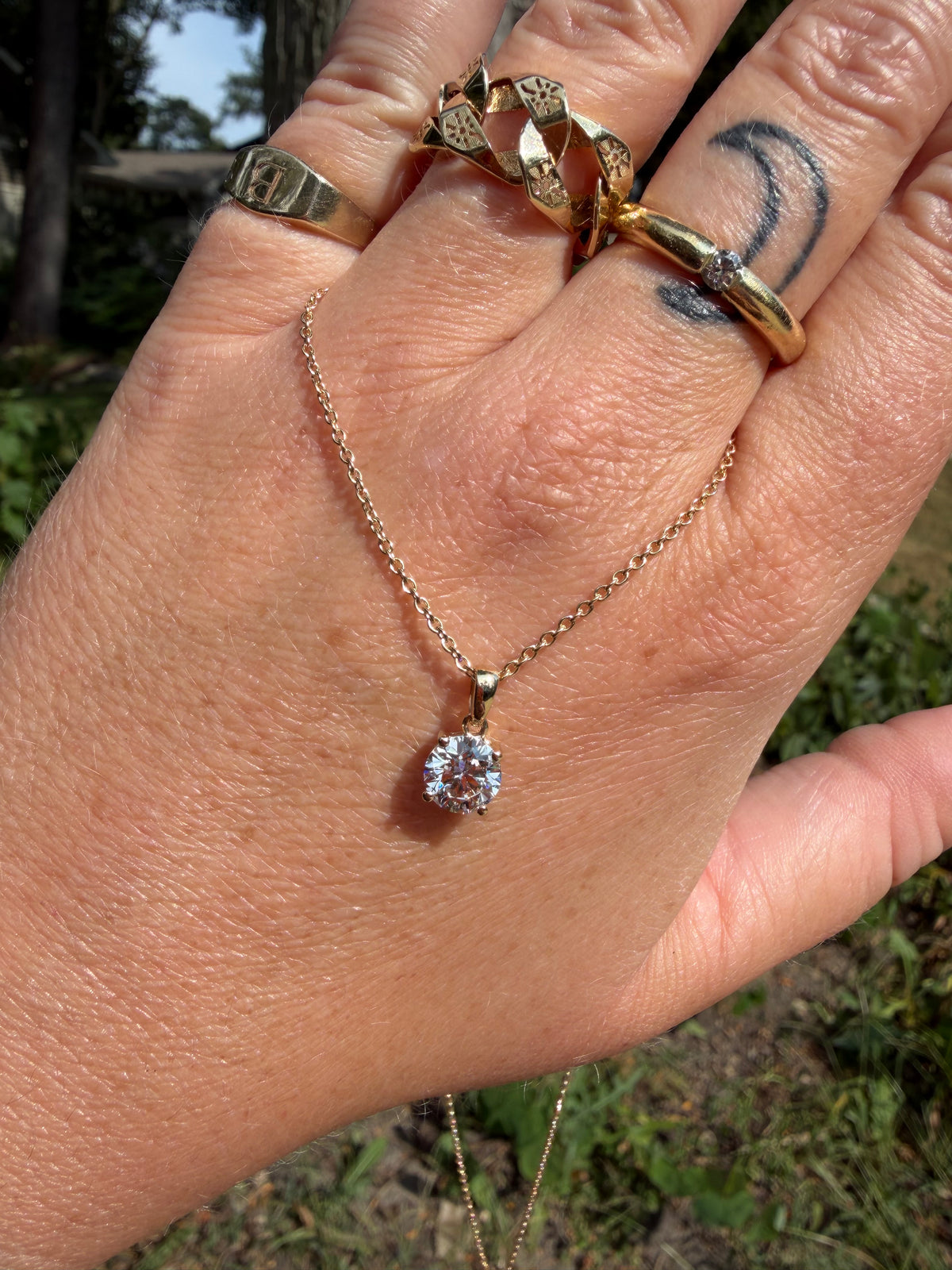 The Solitaire - 1ct Diamond 14k Gold Necklace