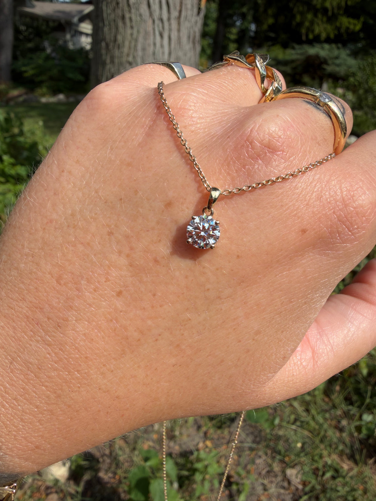 The Solitaire - 1ct Diamond 14k Gold Necklace