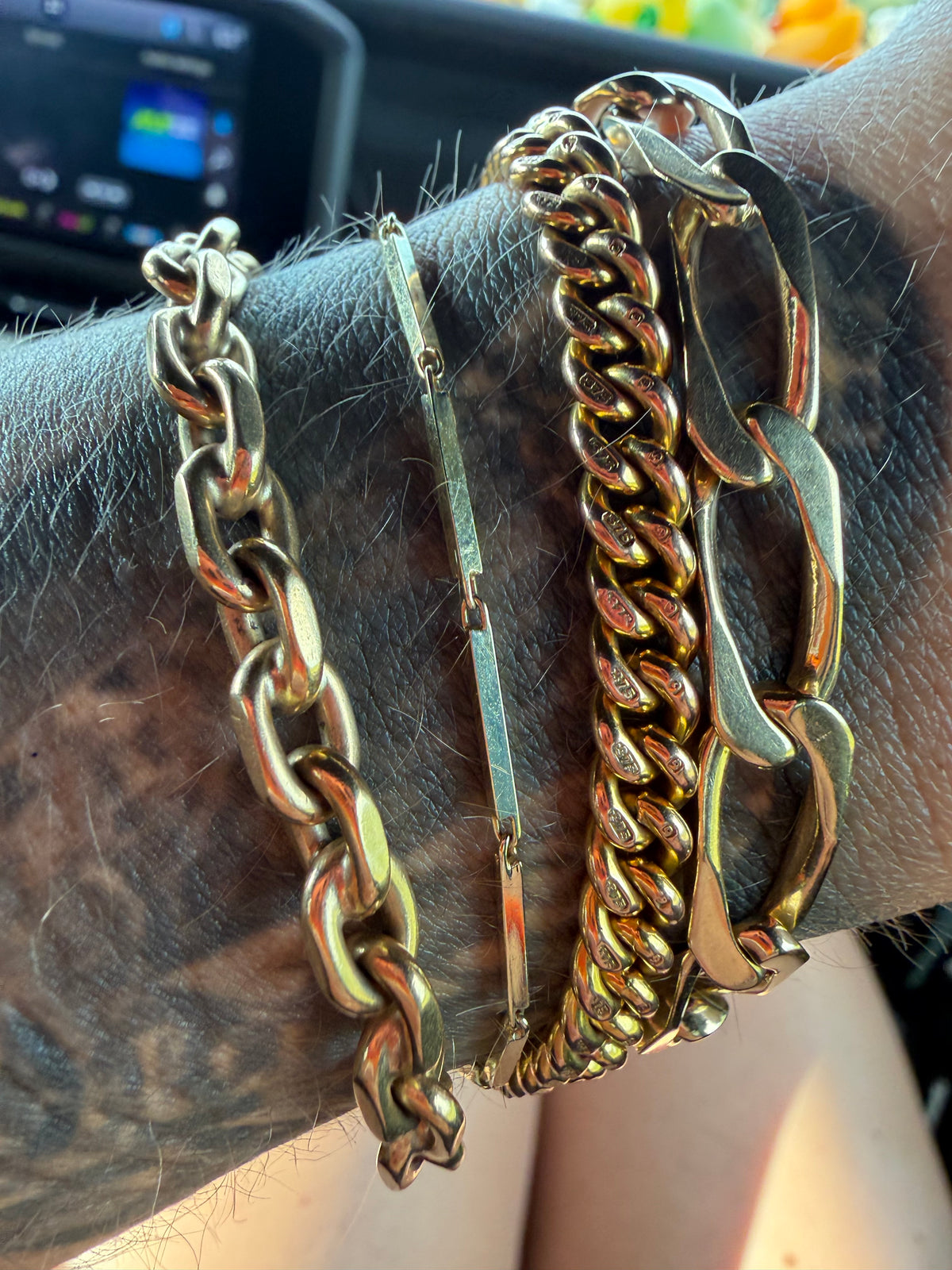 Vintage 14k Unoaerre Bar Link Bracelet