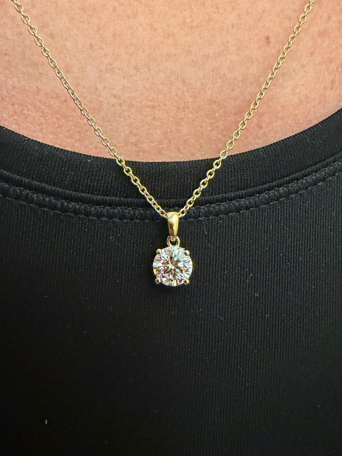 The Solitaire - 1ct Diamond 14k Gold Necklace